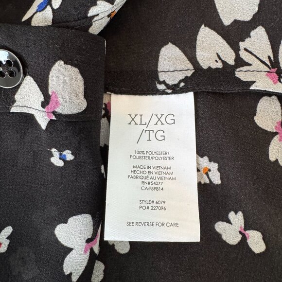 CAbi Delight Blouse #6079  Sheer Longsleeve Buttonfront-XL - Picture 7 of 9